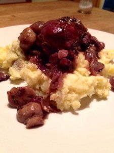 Coq Au Vin [Chicken in Red Wine with Onions, and Bacon]