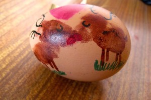 decorating the eggs