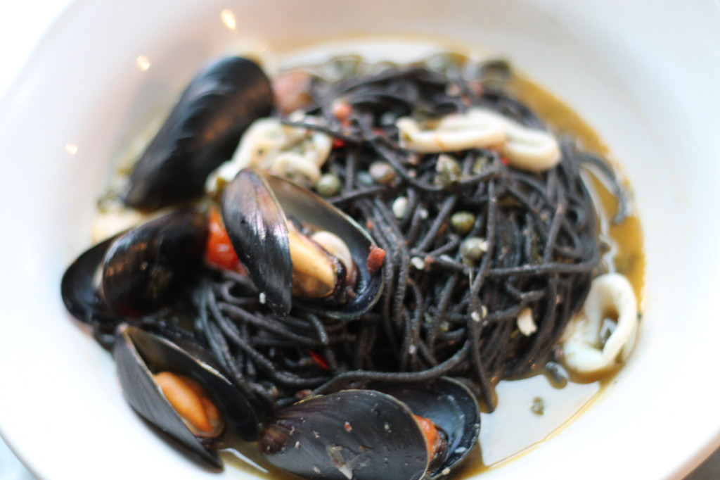 Mussels and squid pasta