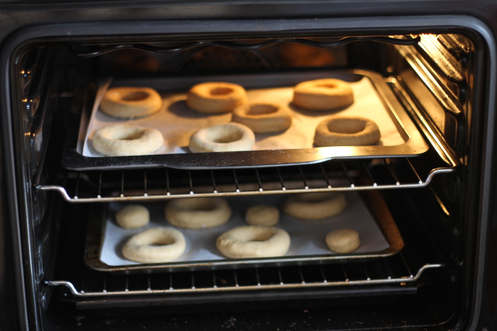 donuts in oven