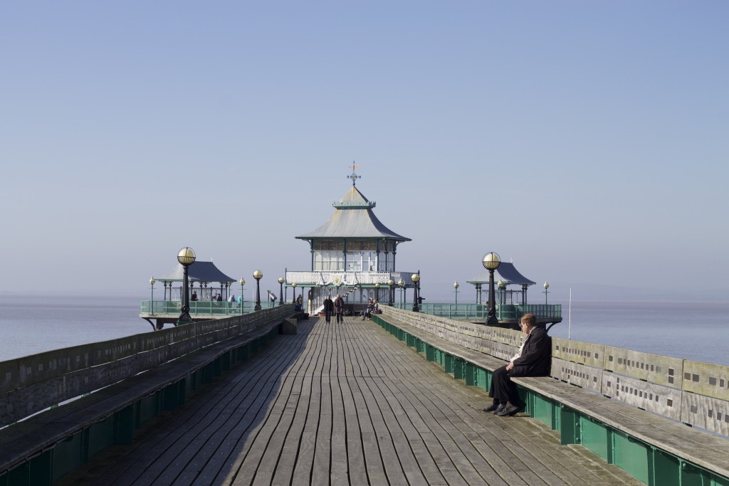 looking down the pier