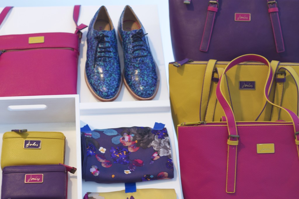 colourful shoes and bags