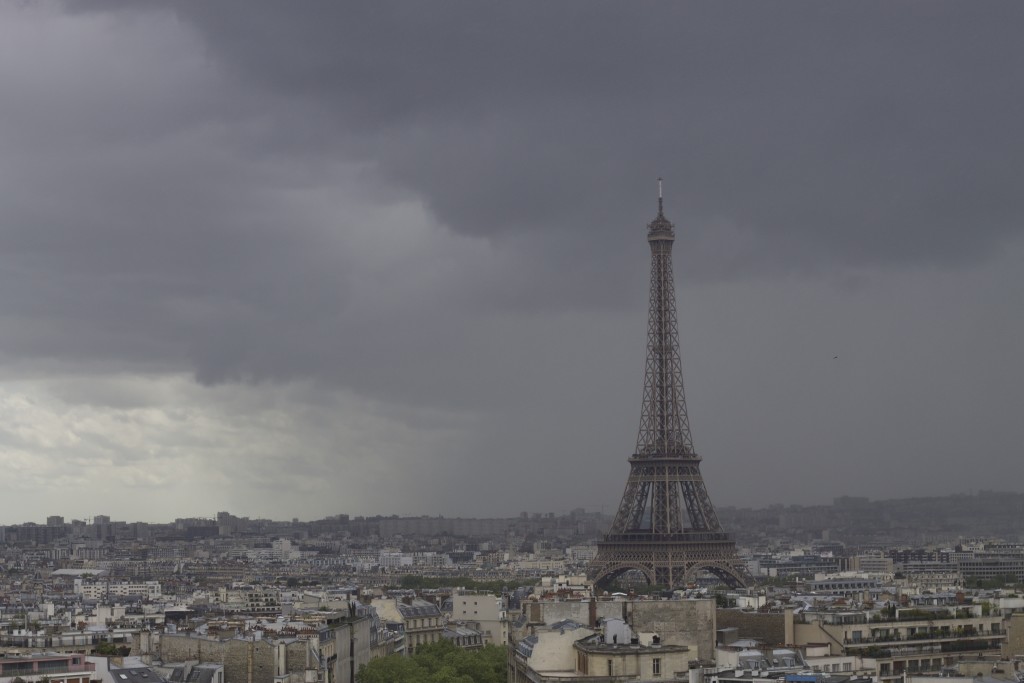 eiffel tower and storm