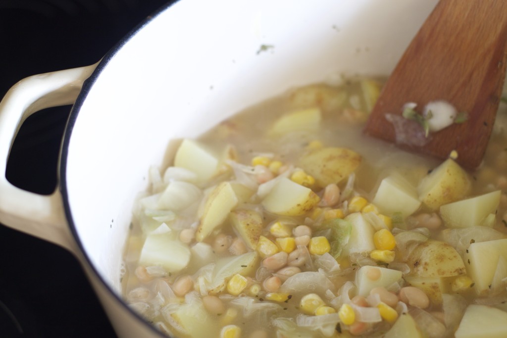 cooking green chile stew