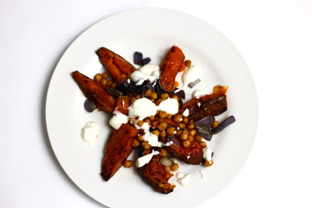sweet potatoes and chickpeas