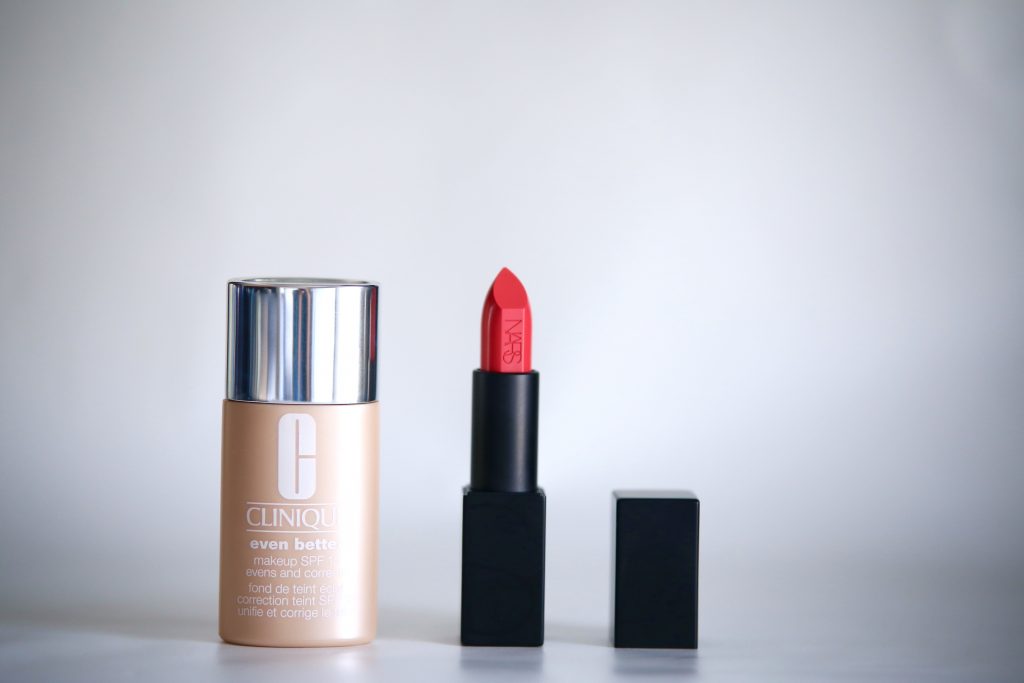 lipstick and foundation