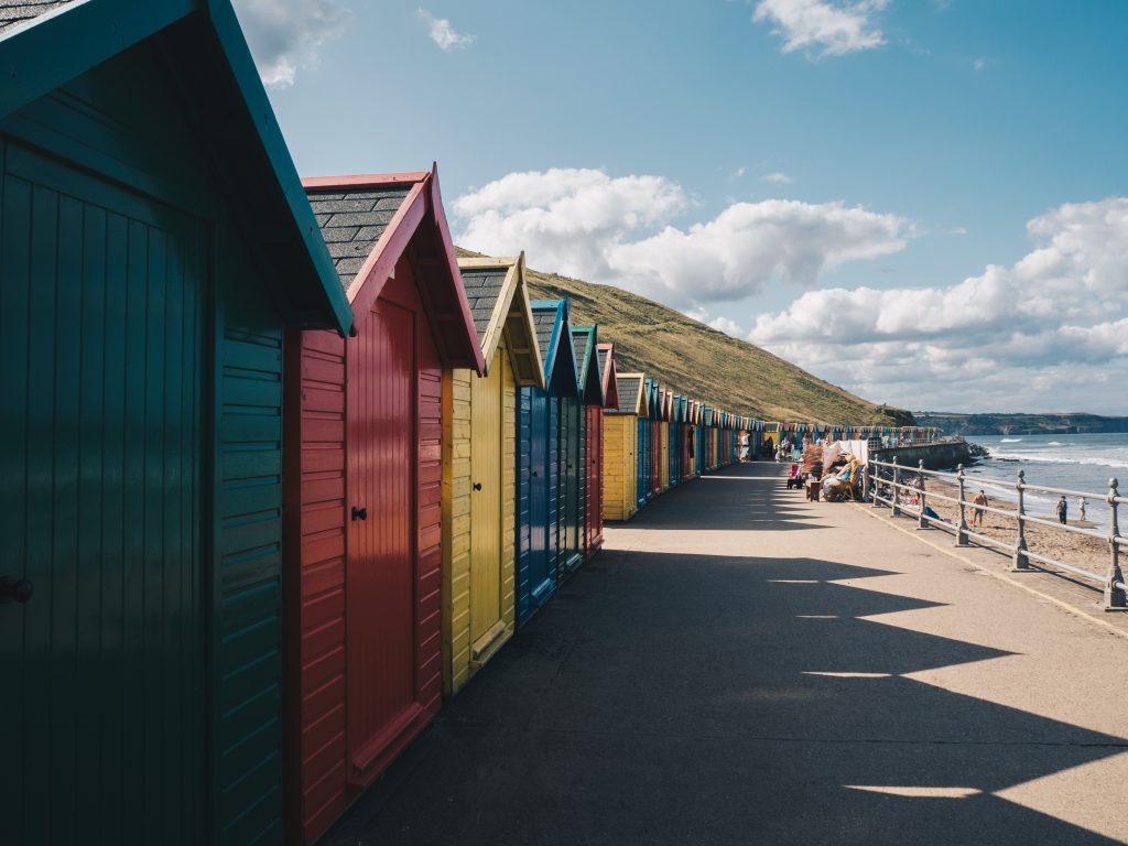 colourful whitby huts