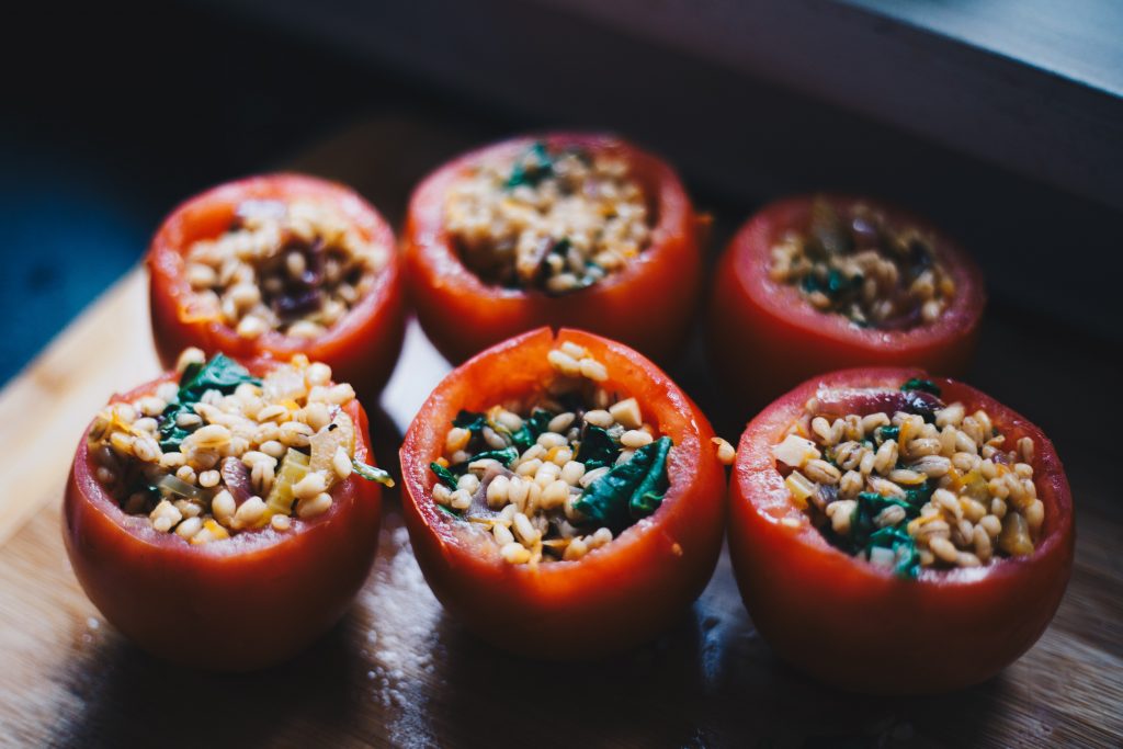 stuffing tomatoes