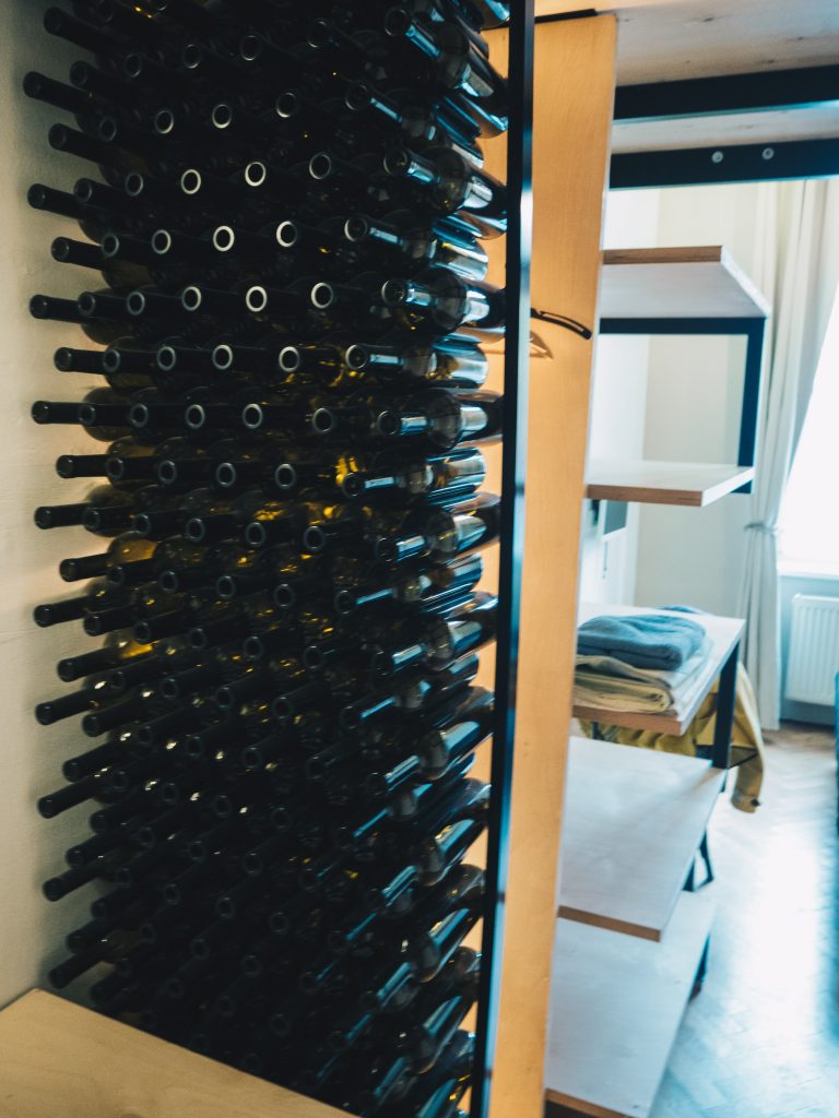 hostel wine bottles