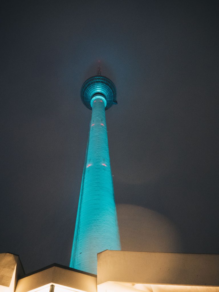 tv tower at night