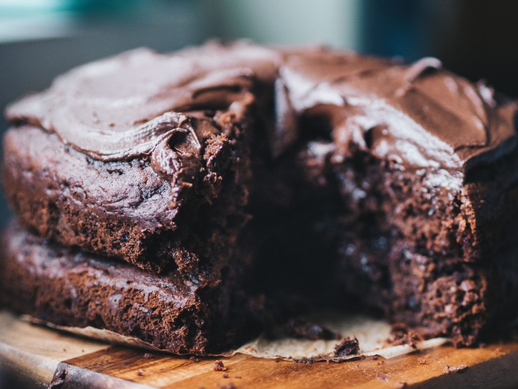 slide of vegan chocolate beetroot cake 