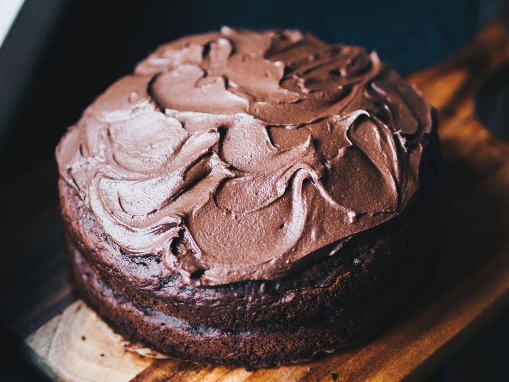 top of vegan chocolate beetroot cake 