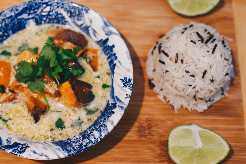 vegan butternut squash thai green curry