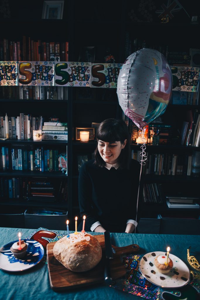 birthday bread and balloon