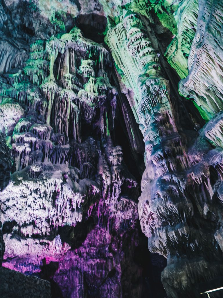 purple lighting st michael's cave