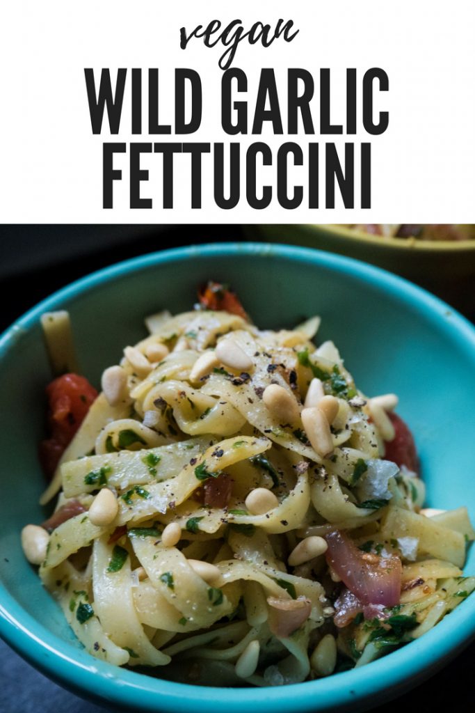 vegan wild garlic fettuccini