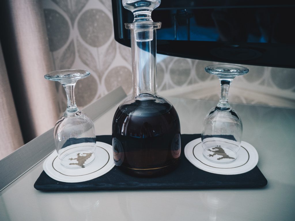 decanter of sherry in room