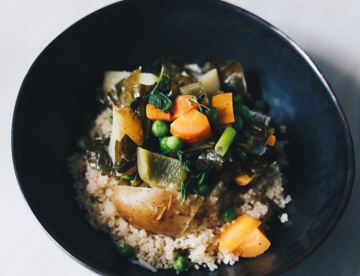summer greens curry with rice