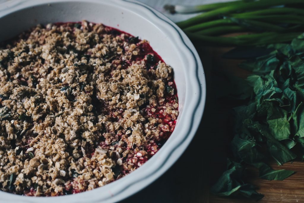 unbaked crumble topping