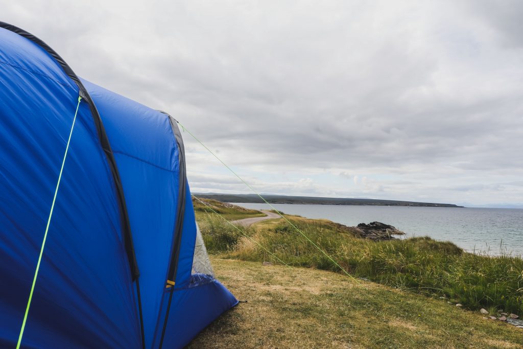 tent on beach at gairloch