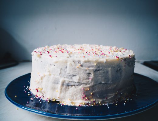 vegan vanilla sprinkles cake