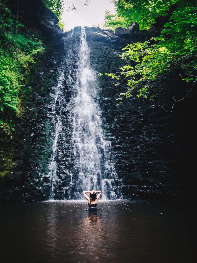 waterfall bathing