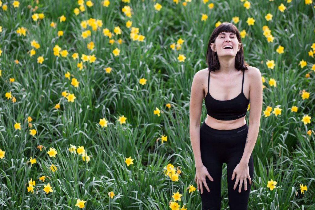 Organic basics flowers and laughing