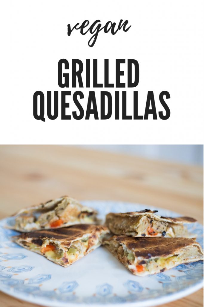 vegan grilled quesadilla, pinterest pin it for later
