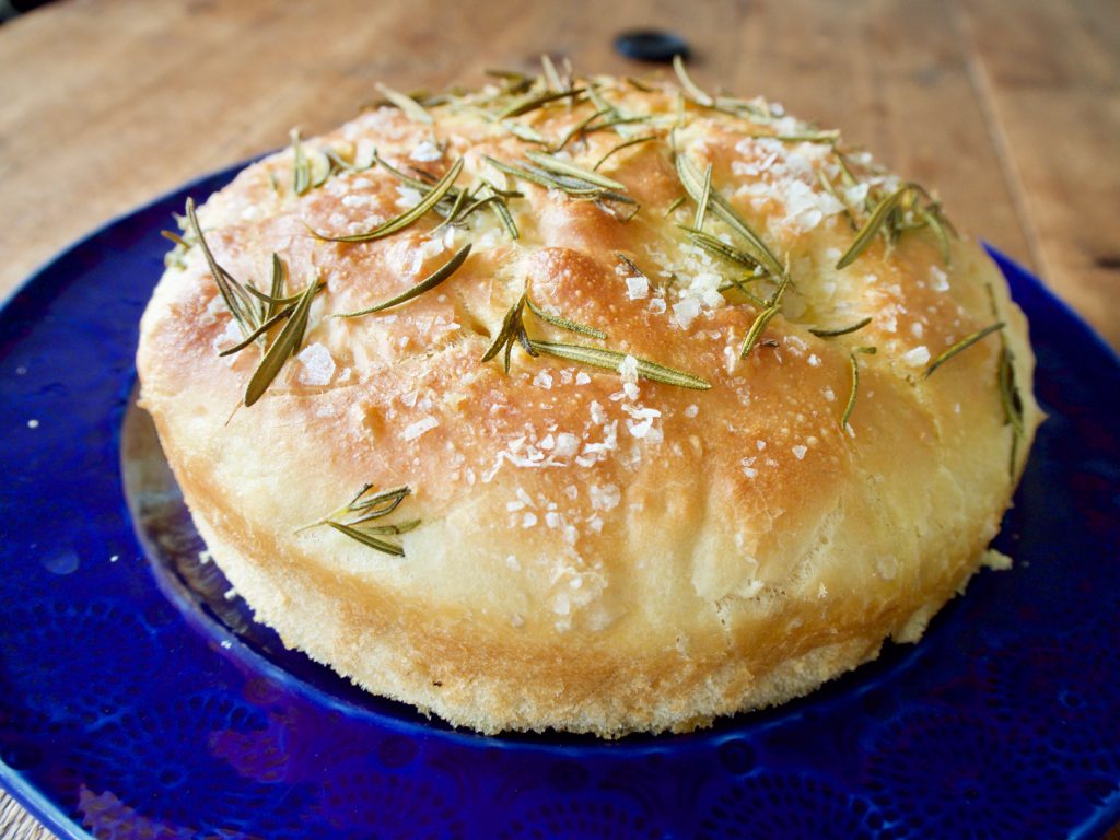 side view of focaccia